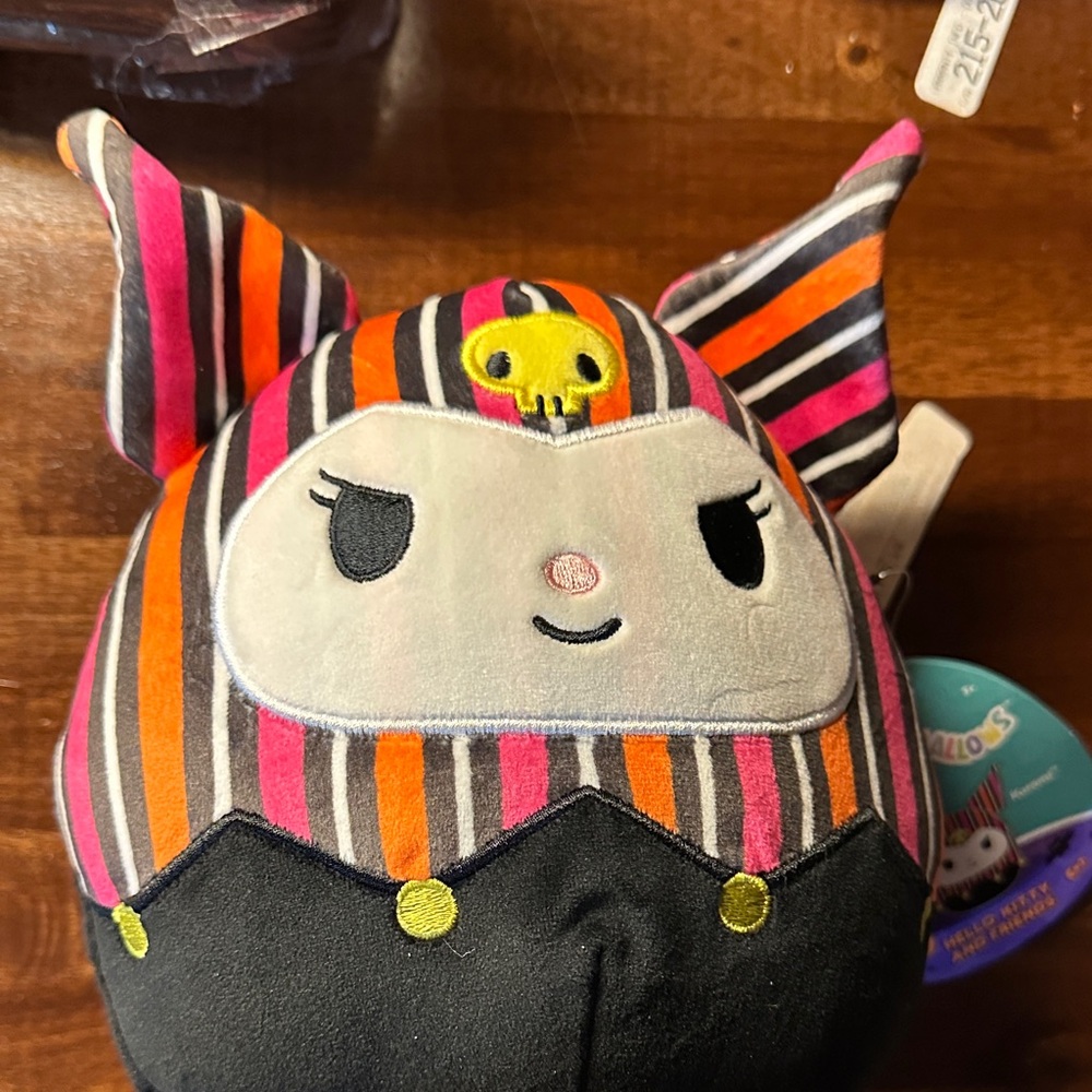 Hello Kitty Striped Plush Toy with Skull Design 8”